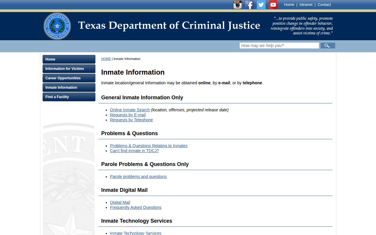 Castro County release date lookup through TDCJ instructions